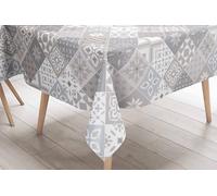 La biancheria per la casa Nappe de lime © en toile cirée plastifiée lavable hydrofuge en PVC Maïoliche sable fabriqué en Italie - 140 x 180 x 6 personnes