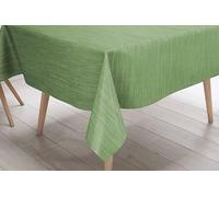 La biancheria per la casa Nappe LIMA Vert Clair - Toile Cirée Plastifiée PVC Lavable Antidérapant - Fabriqué en Italie 140 x 240 x 12 personnes