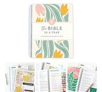 La Bible en un an: une étude de 52semaines à travers la Parole de Dieu- Guide d'étude biblique en spirale Plan d'étude biblique de 52semaines for femmes((A5 Size)1pc)