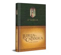 La Biblia Católica - Edición letra grande, tapa dura, verde, con Virgen de Guadalupe en cubierta