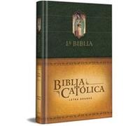 La Biblia Católica - Edición letra grande, tapa dura, verde, con Virgen de Guadalupe en cubierta