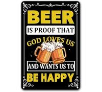 La bière est la preuve que Dieu nous aime et veut que nous soyons heureux. Plaque en métal vintage à suspendre au mur. Décoration murale pour la maison, le bureau, le bar, le pub, le café, les cavern