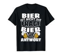 La bière n'est Pas la Question de la bière est la réponse T-Shirt Graphique avec Valeur, Homme, Noir, L