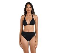 La Blanca Women's Standard Island Goddess Rouched Halter Bikini Swimsuit Top, Black, 2
