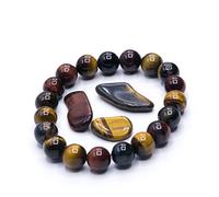 La Boite à Cailloux Bracelet Oeil de Tigre, Oeil de Faucon, Oeil de Taureau (Boules 8mm)