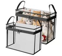 La boîte à jouets de doudous - 2 bacs d'organisation pour poupées en peluche | Bacs de rangement pour poupées jouet | Pour salon, chambre, maison, ferme, appartement, bureau, balcon et dortoir