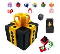 La Boîte Cadeau Exaspérante du Boite Cadeau Doigt d'honneur, Boîtes Colorées Imprimées en 3D, des Cadeaux Amusants pour Les Fêtes d'anniversaire et Les Réunions (Schwarz-Gold, Finger-Spielzeug)
