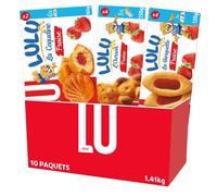 La Boîte Fruité Lulu Assortiment Biscuits Gâteaux, 4 Barquette Pulpe Fraise, 2 Coqueline Fraise, 4 L'Ourson Fraise, Lot de 10