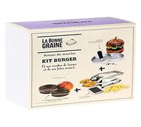 LA BONNE GRAINE - 1 Coupe-frites - 1 presse steak haché - 4 moules à pain burger GOBEL - 29 x 14 x 29 cm - Fabriqué en France