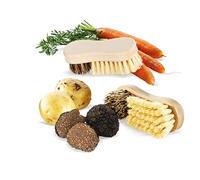 La Bonne Graine - Brosse à légumes et à truffes - Poils Fibres Naturelles - Bois - Nettoyage Doux