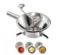 La Bonne Graine - Moulin à légumes manuel - Presse purée manuel - Inox professionnel - 3 grilles pour purées, soupes, compotes - Utilisation manuelle - Facile à nettoyer - Marque Française