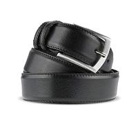 La Bottega del Calzolaio Ceinture homme en cuir classique, élégant, artisanal et fabriqué en Italie 3,5 cm. Différentes couleurs disponibles, Noir , X-Large