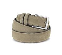 La Bottega del Calzolaio Ceinture homme en daim véritable fabriquée en Italie - Ceinture artisanale élégante style classique pour vêtements décontractés ou formels - accessoire de haute qualité, Boue