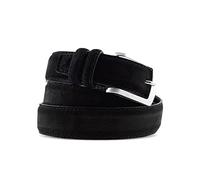 La Bottega del Calzolaio Ceinture homme en daim véritable fabriquée en Italie - Ceinture artisanale élégante style classique pour vêtements décontractés ou formels - accessoire de haute qualité, Noir