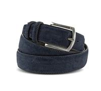 La Bottega del Calzolaio Ceinture homme en daim véritable fabriquée en Italie - Ceinture artisanale élégante style classique pour vêtements décontractés ou formels - accessoire de haute qualité, bleu