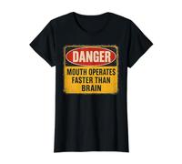 La Bouche Amusante Fonctionne Plus Vite Que l'avertissement cérébral T-Shirt Graphique avec Valeur