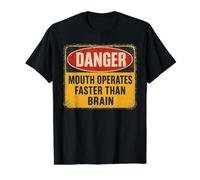 La Bouche Amusante Fonctionne Plus Vite Que l'avertissement cérébral T-Shirt Graphique avec Valeur
