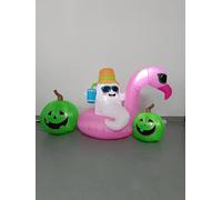 La bouée InfleasJoiy6FT Elfe Flamingo est une décoration extérieure gonflable avec lumières LED intégrées. Convient pour l'intérieur, l'extérieur et les fêtes sur la pelouse.