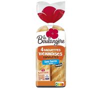 LA BOULANGERE - Baguettes Viennoises Complètes Moelleuses et Gourmandes, 340g - Lot De 4