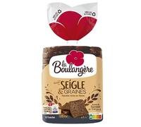 La Boulangère Pain De Mie Seigle & Graines 500g - Un pain de mie rustique aux graines de lin et seigle, élégamment pré-tranché - Epicerie Sucrée - Le Lot De 4
