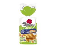 La Boulangère - Pains au lait bio à la farine complète - 280g - Savourez un petit-déjeuner gourmand & sain - Lot De 4