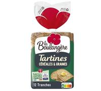 LA BOULANGERE - Tartines Croquantes aux Céréales et Graines, Saveur Naturelle et Texture Légère (Sachet 450g) - Le lot de 4