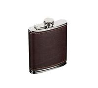 La bouteille pour les hommes, Flasque de hanche 5-9 oz en acier inoxydable anti-fuite avec couvercle en cuir et entonnoir(8oz)