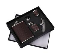 La bouteille pour les hommes, Flasque de hanche 8 oz en acier inoxydable 304, lot de 2 avec entonnoir, gobelets et ouvre-bouteille, coffret cadeau