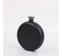 La bouteille pour les hommes, Flasque de voyage portable en acier inoxydable de 140 ml avec entonnoir, noire(Black)