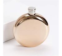 La bouteille pour les hommes, Flasque de voyage portable en acier inoxydable de 140 ml avec entonnoir, noire(F)