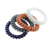 La Boutique du Coiffeur - Elastiques scoubidou 4 couleurs bleu gris beige et blanc