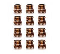 La Boutique du Coiffeur - Mini pinces croco marrons 1cm