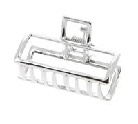 La Boutique du Coiffeur - Petite pince croco métallique rectangle argentée