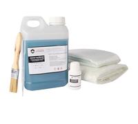 La Boutique du Composite Kit Réparation Fibre de Verre Polyester 2 kg avec Catalyseur, 2 m² Mat 300 g et 2 m² Roving - Bateau, Piscine, Carrosserie