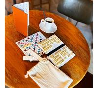 LA BOUTIQUE DU SCRABBLEUR Mini Scrabble Magnétique Duplicate - Jeu de Société Compact avec Lettres et Plaquettes de tirage - Format Voyage - Version Française (Orange)