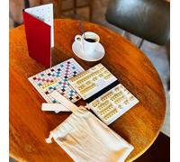 LA BOUTIQUE DU SCRABBLEUR Mini Scrabble Magnétique Duplicate - Jeu de Société Compact avec Lettres et Plaquettes de tirage - Format Voyage - Version Française (Rouge)