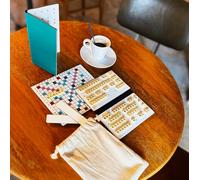 LA BOUTIQUE DU SCRABBLEUR Mini Scrabble Magnétique Duplicate - Jeu de Société Compact avec Lettres et Plaquettes de tirage - Format Voyage - Version Française (Lagon)