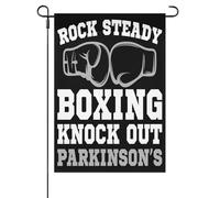 La Boxe Rock Steady Met Ko Parkinson Drapeau De Cour Avec Œillets Drapeaux De Jardin Double Face Drapeaux Pour Chambres Fêtes Intérieure 30X45cm