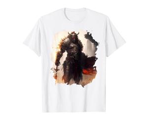 La bravoure épique du Guerrier T-Shirt Graphique avec Valeur, Homme, Blanc, M