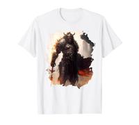 La bravoure épique du Guerrier T-Shirt Graphique avec Valeur, Homme, Blanc, XL