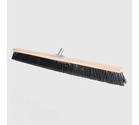 La Briantina Brosse à Dents Industrielle 100 cm, Lattes en hêtre et greffage poignée en Fer galvanisé, Fibres plumées en PVC Noir