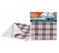La Briantina Chiffon de Nettoyage Scottish en Microfibre Double Action dépoussiérée et Brillant, pour écrans et argenterie, réutilisable, 40 x 40 cm.