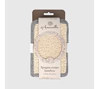 La Briantina Éponge exfoliante de bain en bambou, gommage et massage pour corps