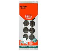 La Briantina Lot de 12 Patins Autocollants Ronds pour Meubles, Protection des chaises et des sols, Couleur Noyer, diamètre 2,2 cm