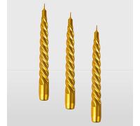 La Briantina Lot de 3 bougies décoratives torsades CAN03572A en or