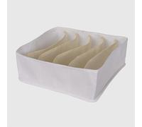 La Briantina Organisateur de tiroir en tissu avec 6 compartiments - Boîte souple pour sous-vêtements, chaussettes et accessoires - TNT 100% polypropylène - 28x28x10 cm - Gris ou Beige