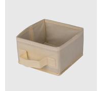 La Briantina Petite boîte de rangement 14 x 14 x 9 cm - Rangement avec fond en carton - Pour bureau, tiroir ou armoire - Vide-poches revêtues de TNT - Couleur aléatoire Gris ou Beige