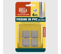 La Briantina Pieds en PVC Transparent 20 mm - pour chaises et Meubles - Anti-Bruit et Protection des sols - 4 pièces