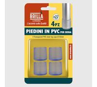 La Briantina Pieds en PVC Transparent 22 mm - pour chaises et Meubles - Anti-Bruit et Protection des sols - 4 pièces