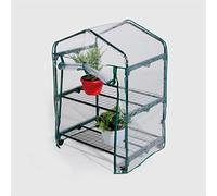 La Briantina Serre à 2 étagères Mobile avec Roues pour terrasses et balcons, Structure en métal et bâche en PVC Transparent, 69 x 49 cm - H. 98 cm